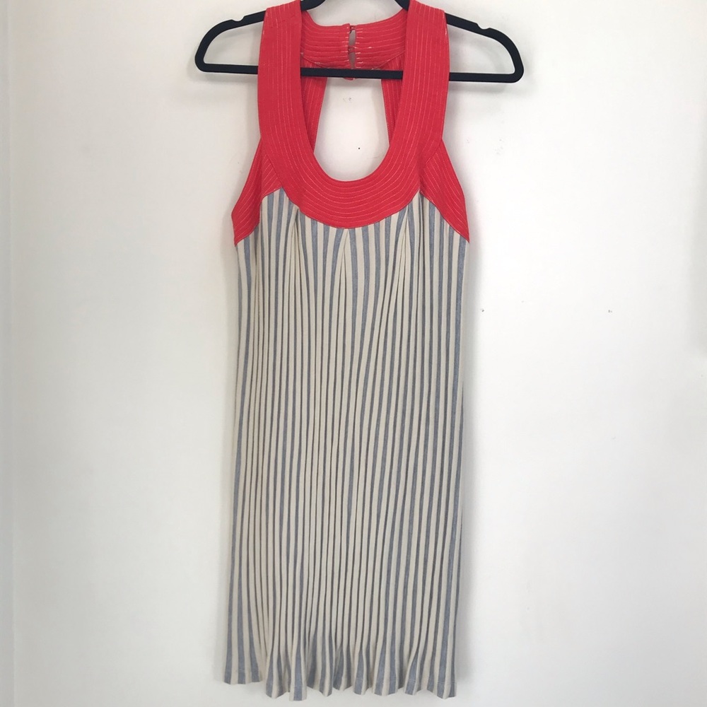 Lauren Moffatt Vertical Stripe Party Dress